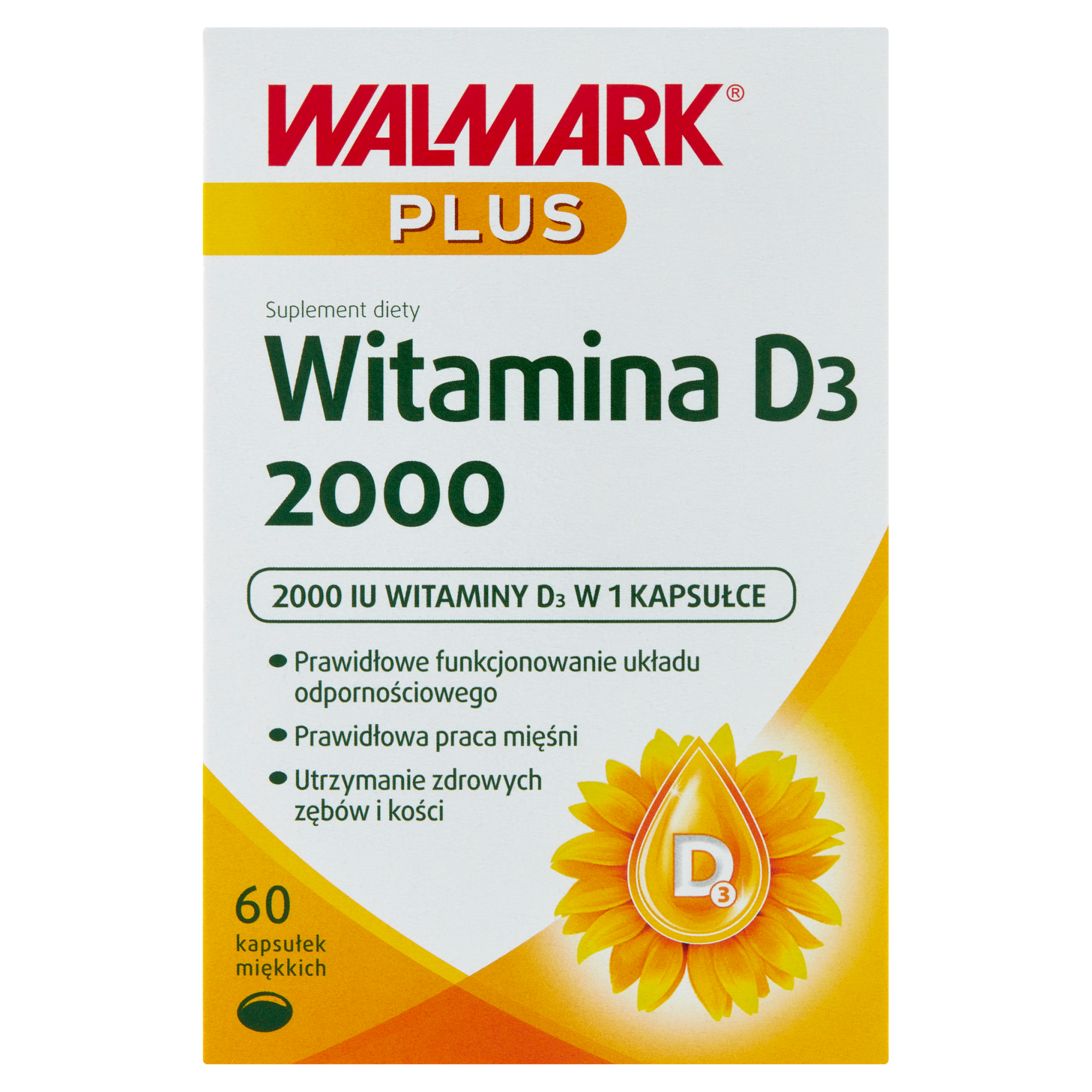 Walmark Plus witamina D3 2000 60 kapsułek zdjęcie