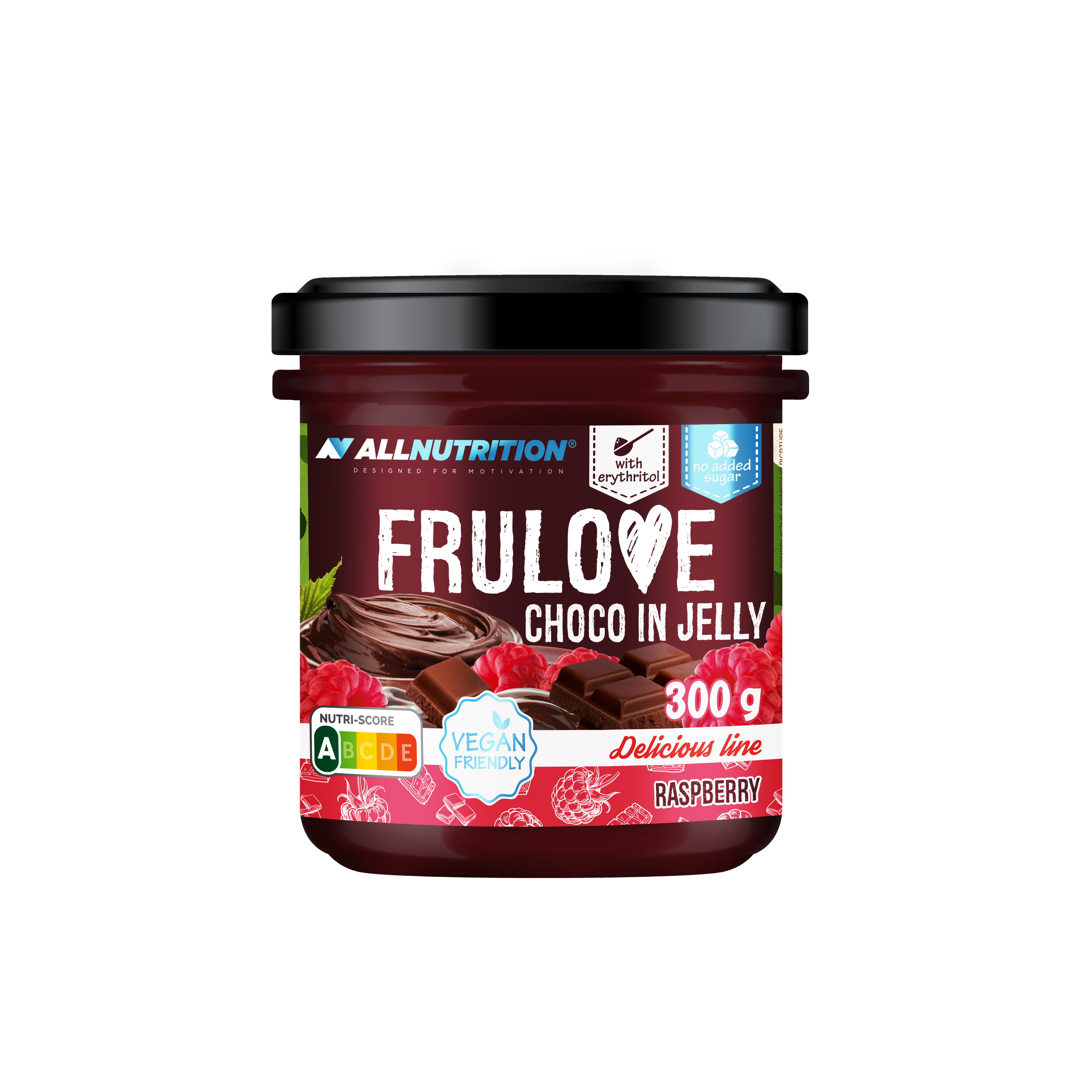 Allnutrition Frulove Choco In Jelly Raspberry, 300 g zdjęcie