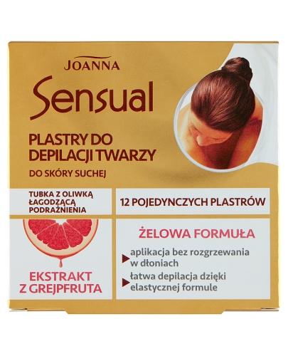 JOANNA SENSUAL Żelowe plastry do depilacji twarzy z grejpfrutem, 12 sztuk zdjęcie