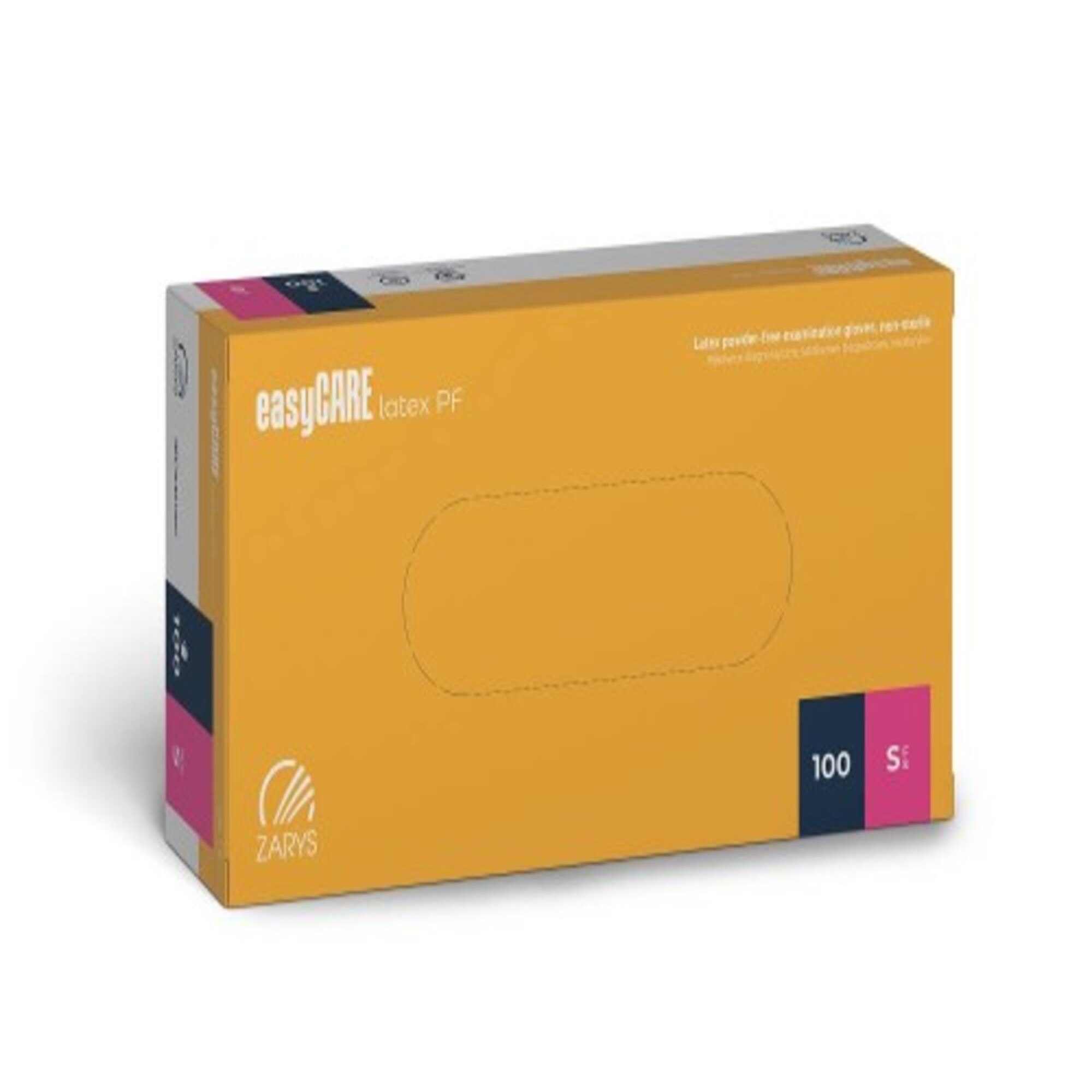 Rękawice easyCARE, lateksowe bezpudrowe niesterylne S, 100 szt zdjęcie