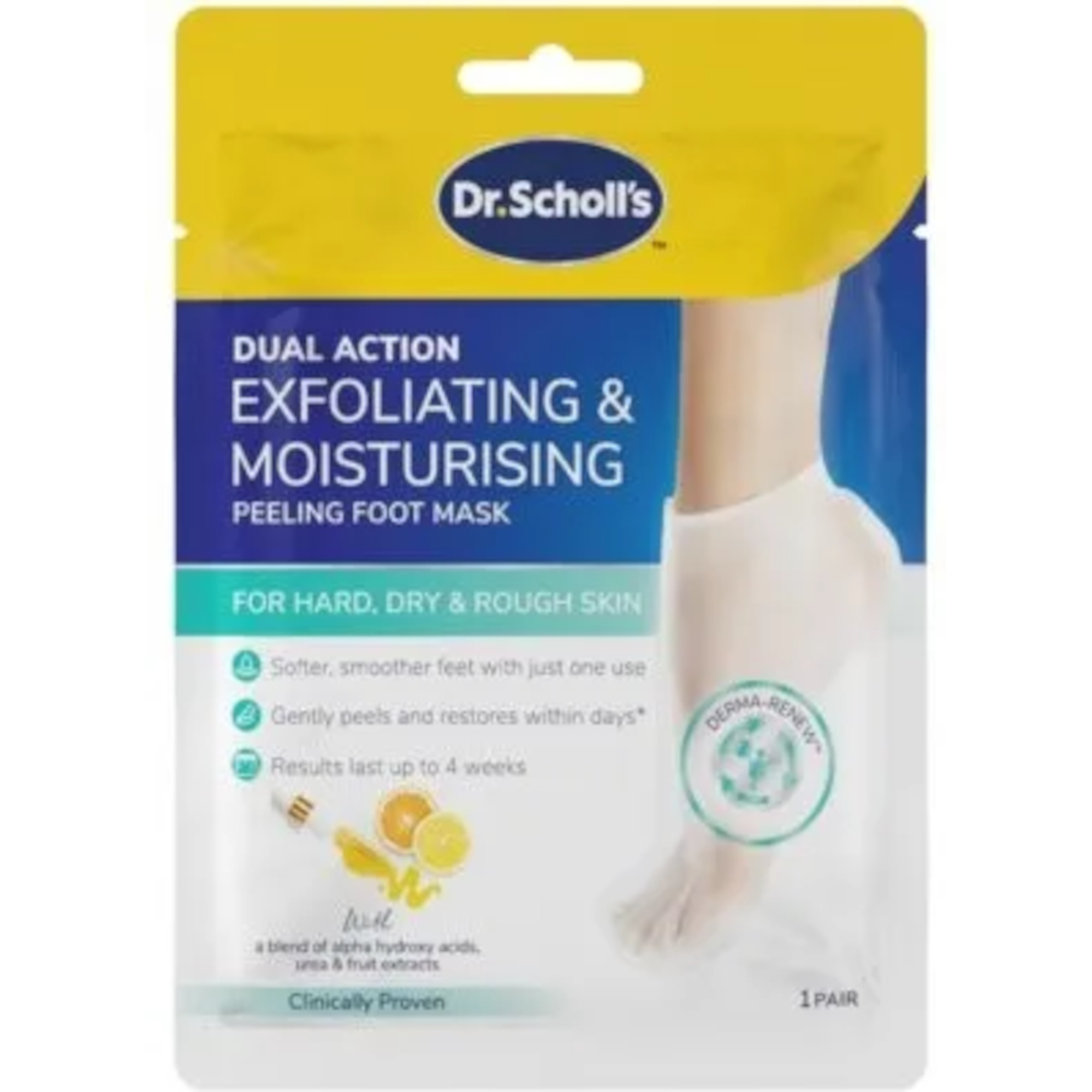 Dr. Scholl's Maska peelingująca do stóp złuszczająca i nawilżająca, 1 para zdjęcie