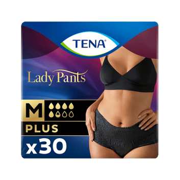 Tena Lady Pants Noir Plus Bielizna chłonna dla kobiet, kolor czarny M, 30 sztuk