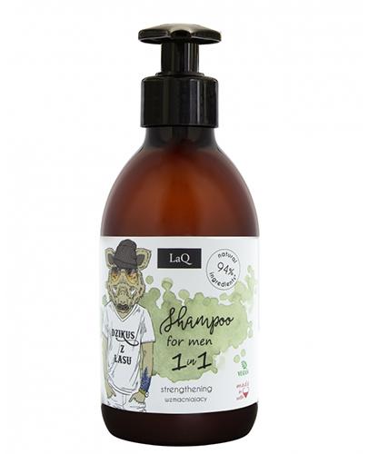 LaQ Dzikus z lasu, Naturalny szampon do włosów dla mężczyzn z kompleksem wzmacniającym z żeń-szenia, łopianu, skrzypu i przytulii, 300 ml zdjęcie