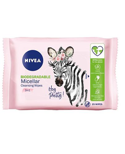 Nivea biodegradowalne chusteczki micelarne do demakijażu 3w1, 25 sztuk zdjęcie