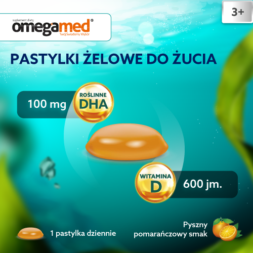 Omegamed Odporność 3+, DHA z alg, dla dzieci powyżej 3 lat, 30 pastylek żelowych