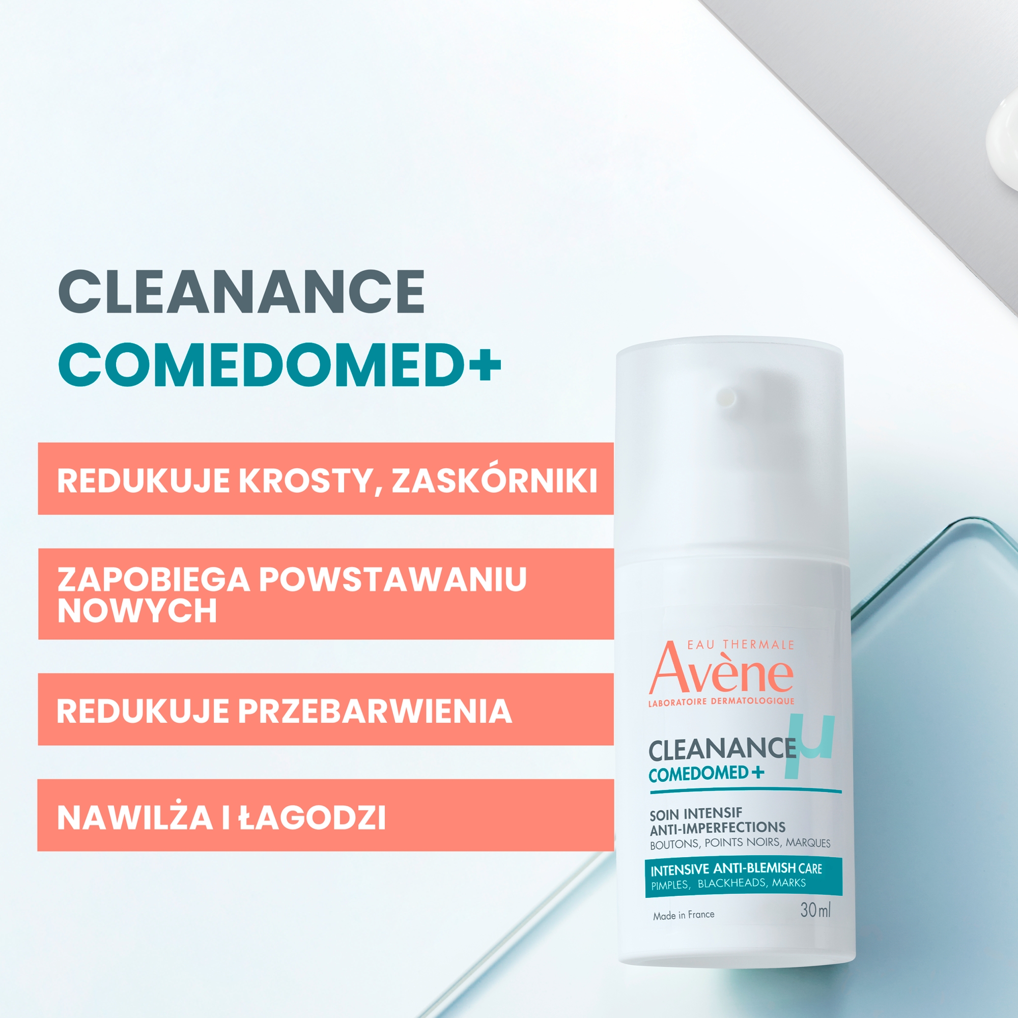 Avene Cleanance Comedomed+, intensywny krem-żel przeciw niedoskonałościom, 30 ml