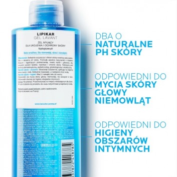 LA ROCHE-POSAY LIPIKAR, żel myjący do twarzy i ciała, 400 ml