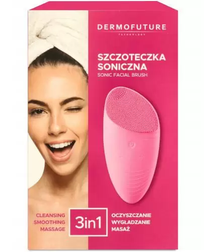 DermoFuture szczoteczka soniczna do oczyszczania twarzy kolor różowa 1 sztuka zdjęcie