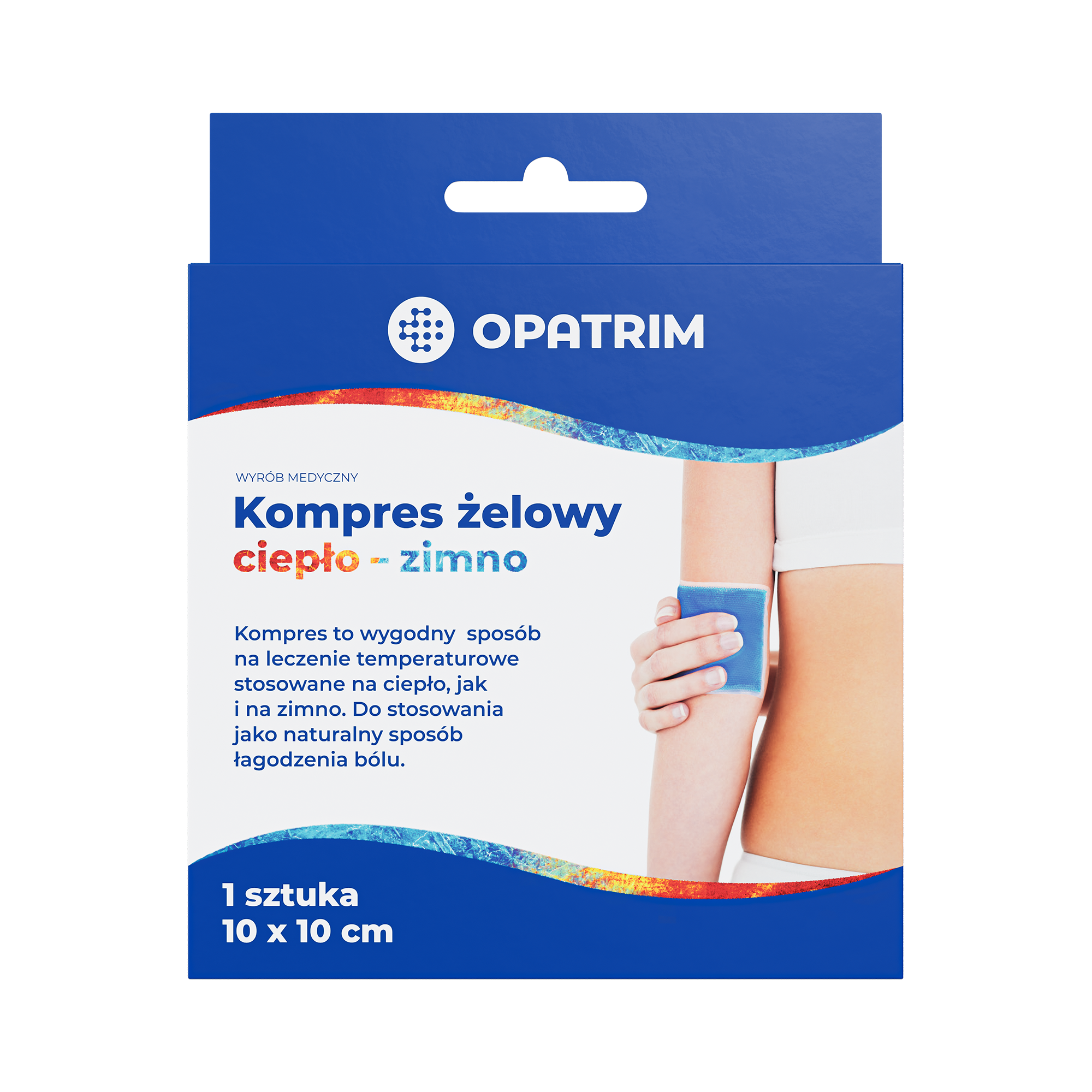 Opatrim Kompres żelowy ciepło-zimno 10x10 cm, 1 sztuka zdjęcie