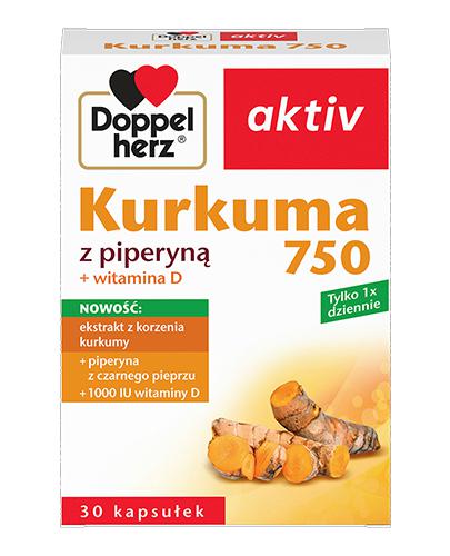 Doppelherz Aktiv Kurkuma 750 z piperyną + witamina D 30 kapsułek zdjęcie