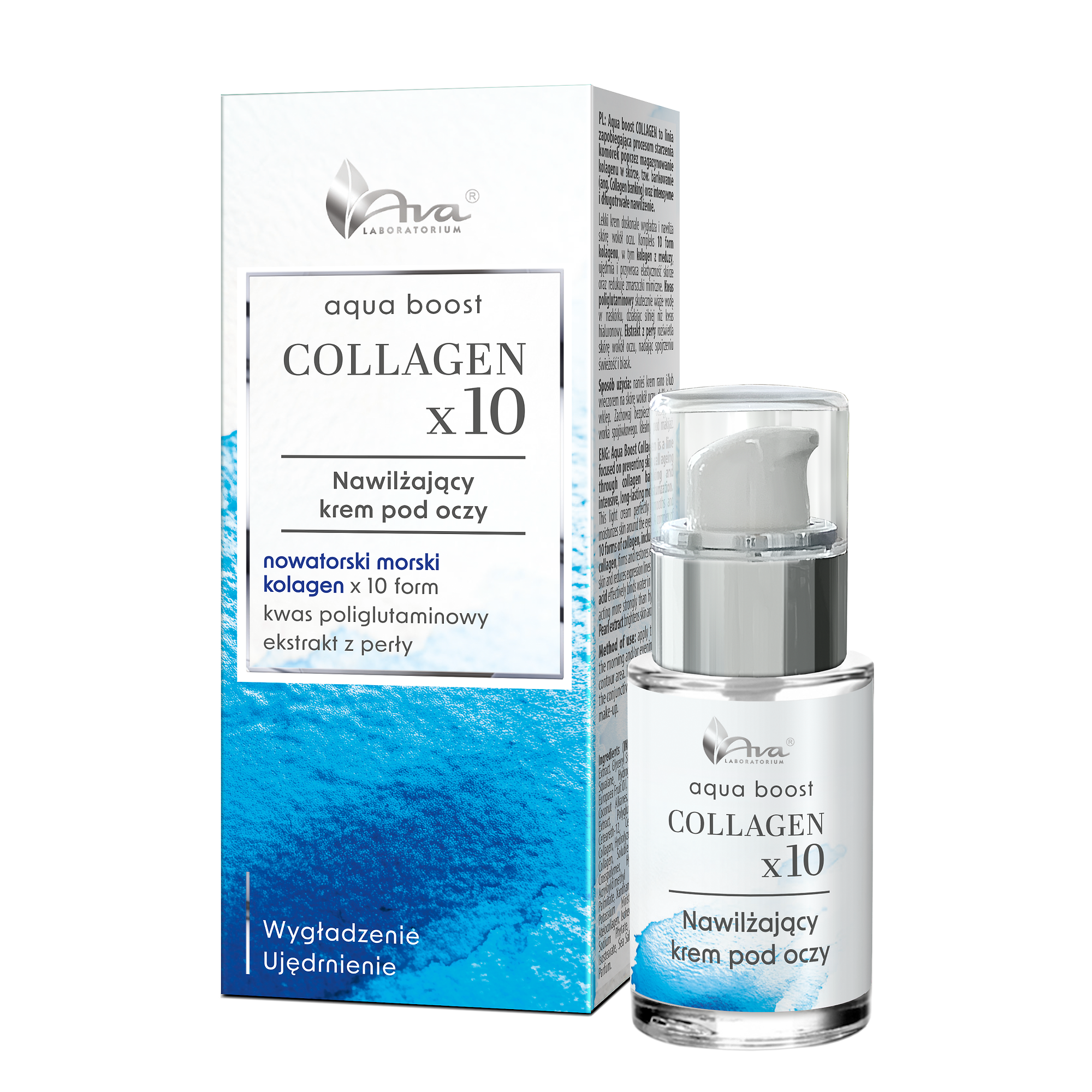 AVA Aqua Boost Collagenx10 Nawilżający krem pod oczy, 15 ml zdjęcie