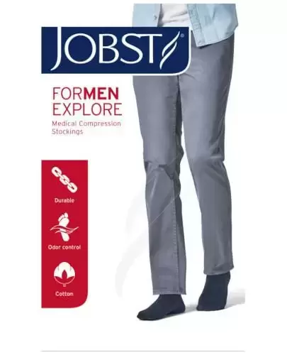 Jobst ForMen Explore podkolanówki uciskowe dla mężczyzn CCL1 czarne rozmiar 2 1 para zdjęcie