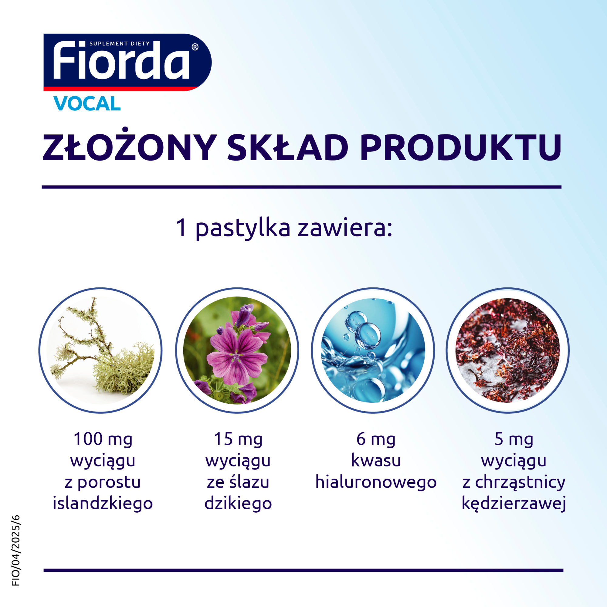 Fiorda Vocal o smaku owoców leśnych, 30 pastylek do ssania