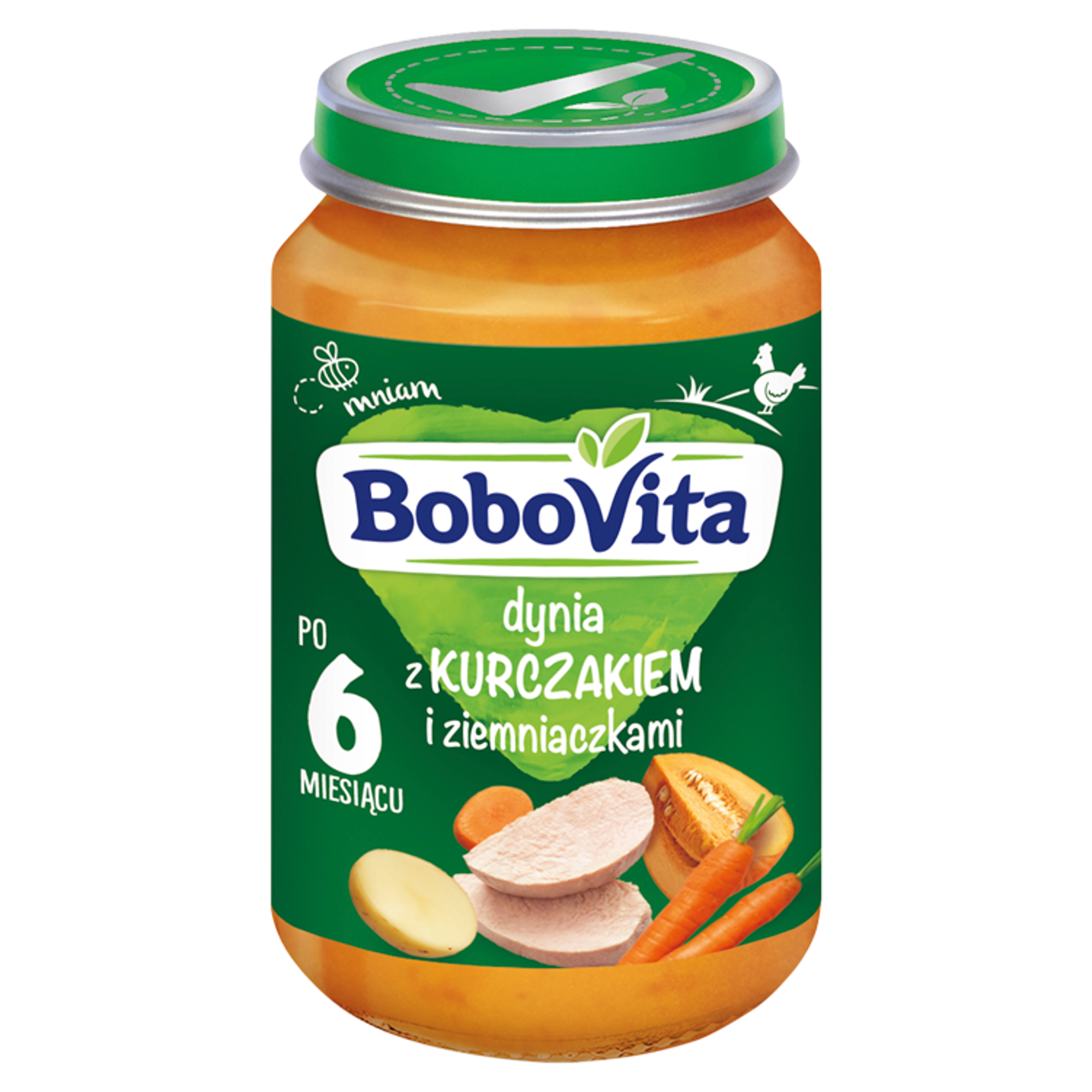 BOBOVITA Dynia z kurczakiem i ziemniaczkami po 6 m-cu - 190 g - cena, opinie zdjęcie