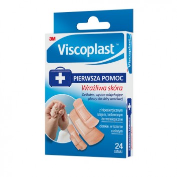 Viscoplast delikatne, wysoce oddychające plastry dla skóry wrażliwej 24 sztuki