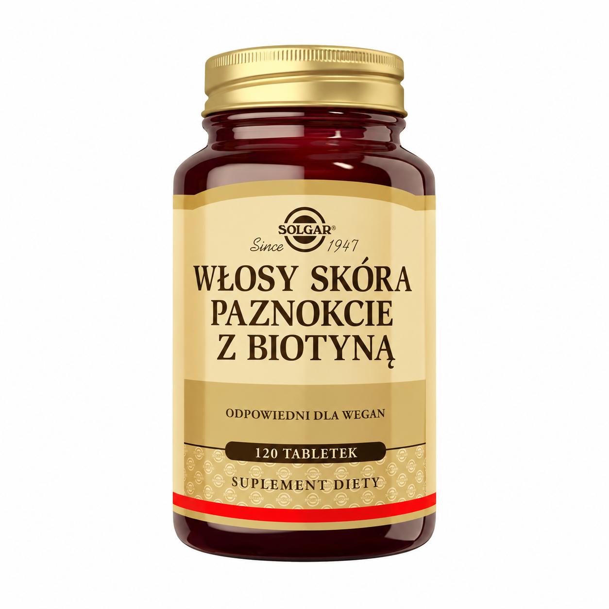 Solgar Włosy Skóra Paznokcie z biotyną, 120 tabletek zdjęcie