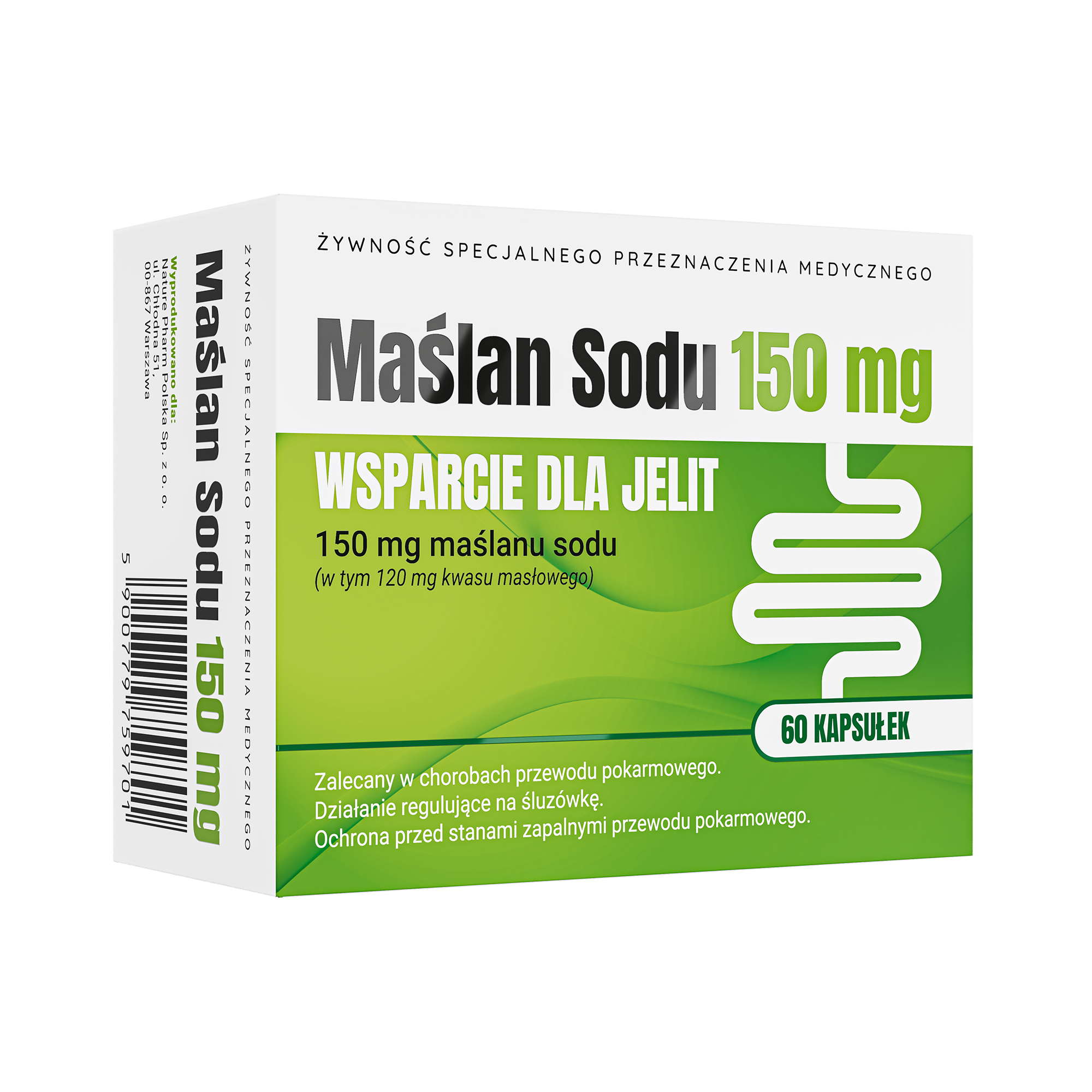 Maślan Sodu, 150 mg, kapsułki, 60 sztuk