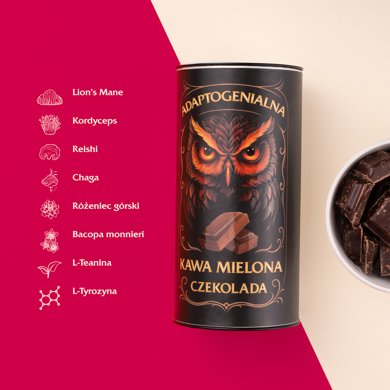 Adaptogenialna kawa mielona czekolada, 100 g