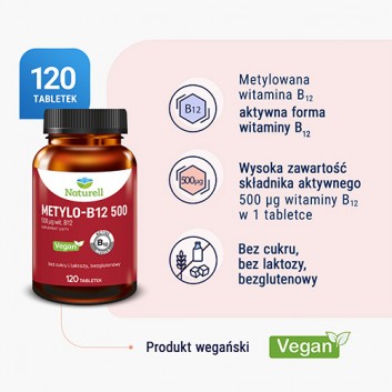 Naturell Metylo-B12 500 120 tabletek