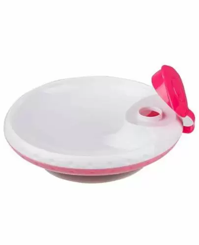 Babyono Miseczka z przyssawką utrzymująca temperaturę pokarmu czerwona 1 sztuka [1070/02] zdjęcie