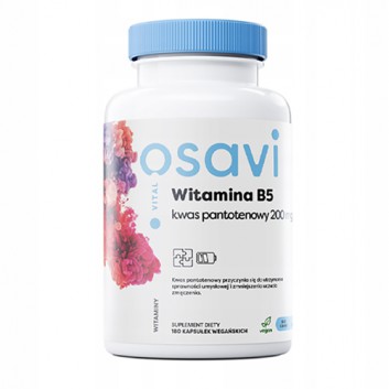 Witamina B5 Kwas Pantotenowy 200 mg, 180 vegan kaps.  
składniki