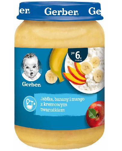 Gerber Deser jabłka banany i mango z delikatnym twarożkiem dla niemowląt po 6 miesiącu, 190 g zdjęcie
