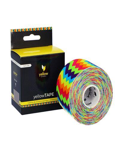 Taśma do kinesiotapingu yellowTAPE, kolor: tęczowy zygzak YT-55-RZ, 5 cm x 5 m zdjęcie