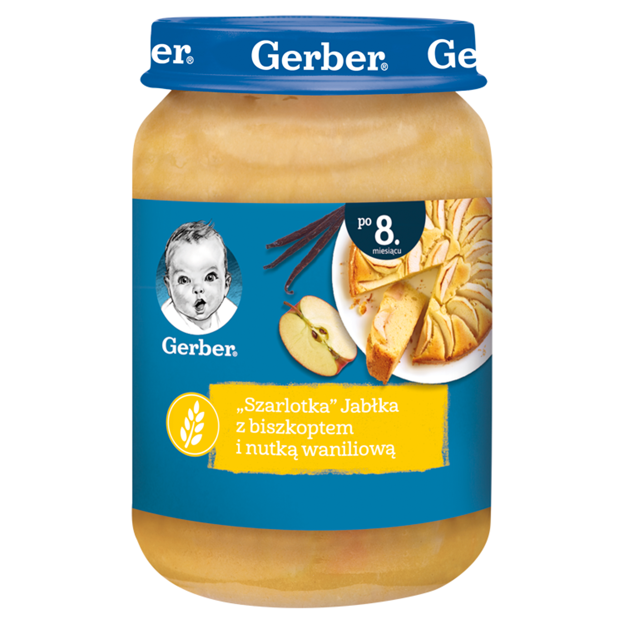 Nestlé Gerber Szarlotka jabłka z biszkoptem i nutką waniliową po 8 miesiącu 190 g zdjęcie