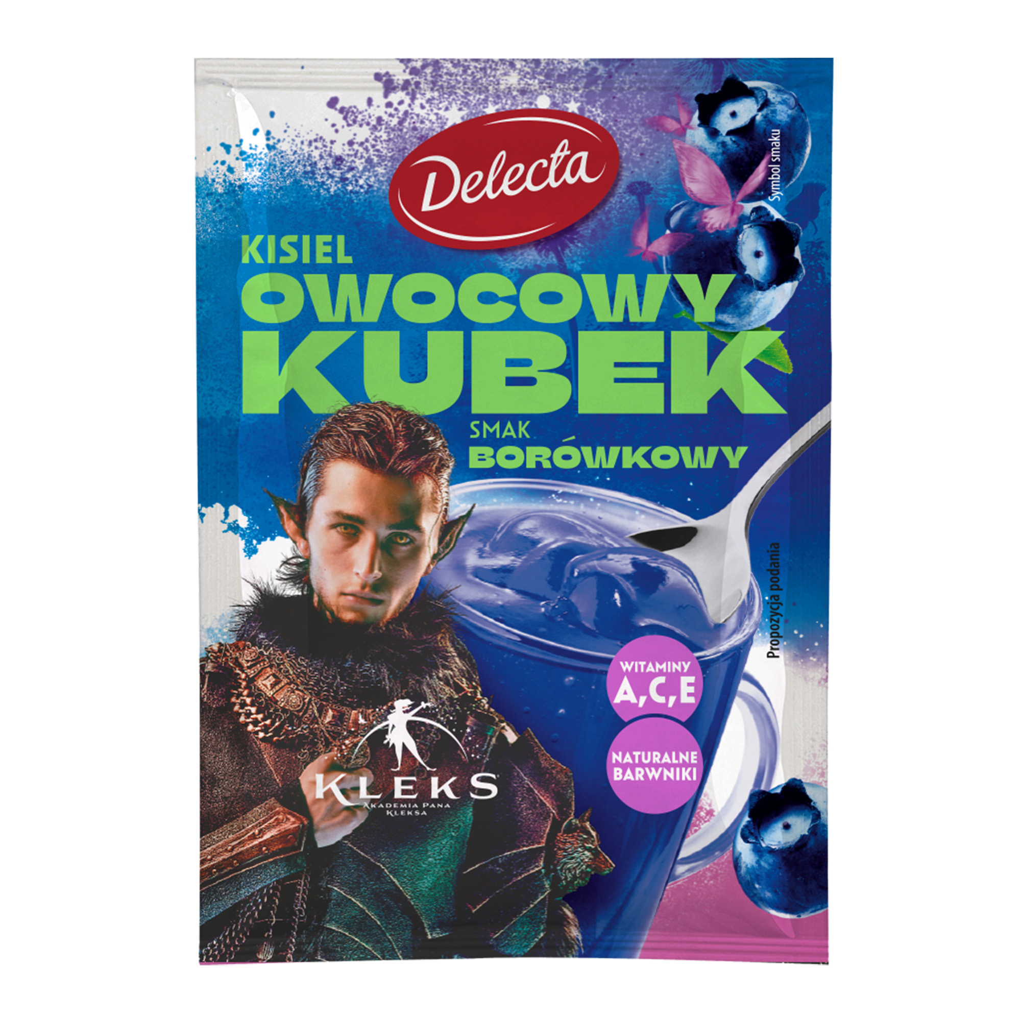 Delecta KLEKS Kisiel owocowy kubek smak borówkowy, 30 g zdjęcie
