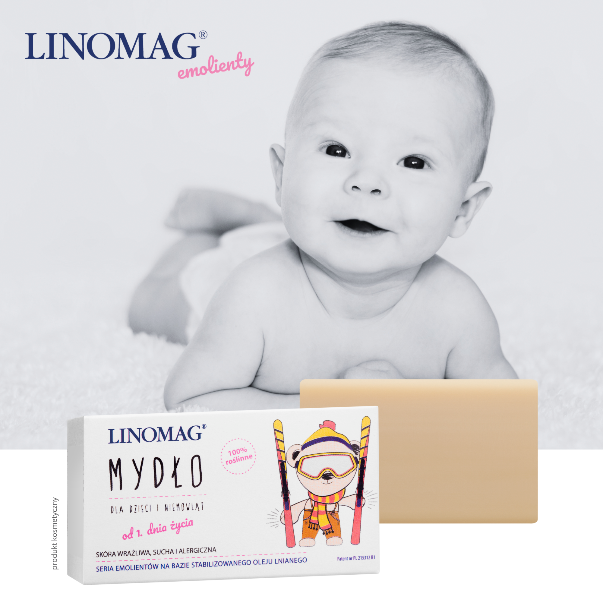 LINOMAG Mydło dla dzieci i niemowląt - 100 g - bezpieczna pielęgnacja od 1 dnia życia - cena, właściwości