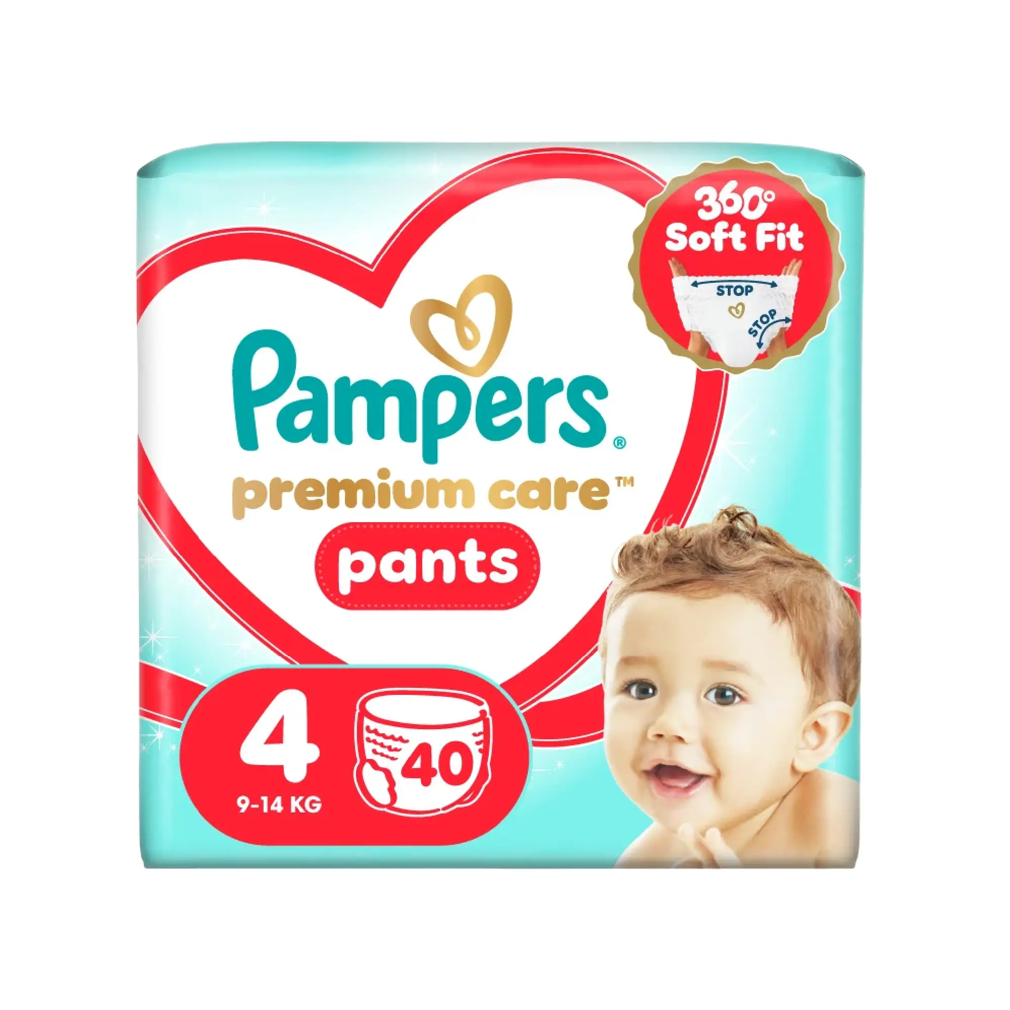 Pampers Premium Care Pieluchomajtki rozmiar 4, 9 kg-15 kg, 40 sztuk zdjęcie