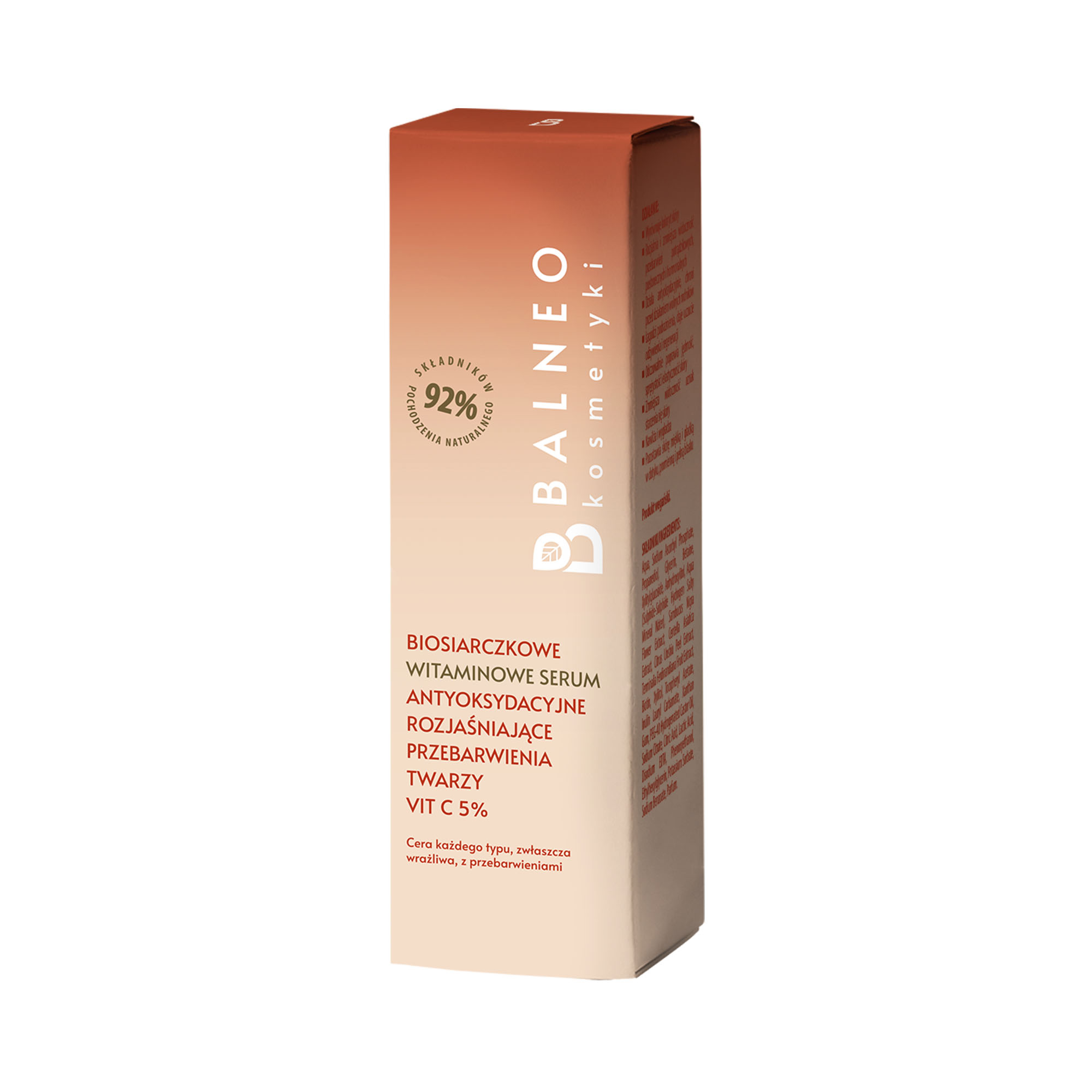 Balneokosmetyki Biosiarczkowe witaminowe serum antyoksydacyjne rozjaśniające przebarwienia twarzy Vit C 5%, 30 ml zdjęcie
