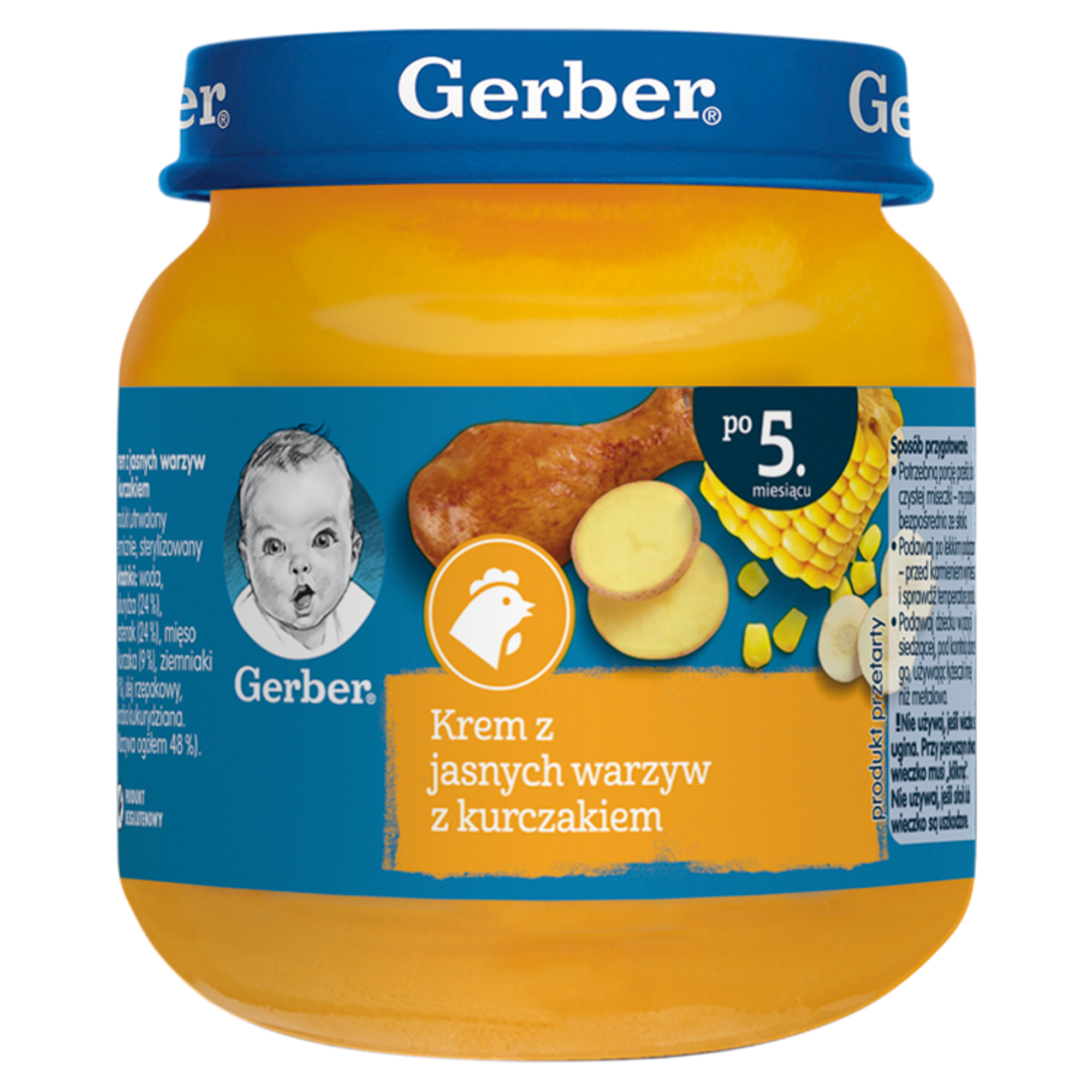 GERBER Obiadek krem z jasnych warzyw z kurczakiem po 5 miesiącu - 125 g zdjęcie