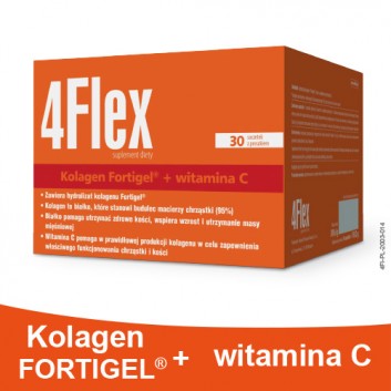4 Flex, kolagen nowej generacji z witaminą C, 30 saszetek