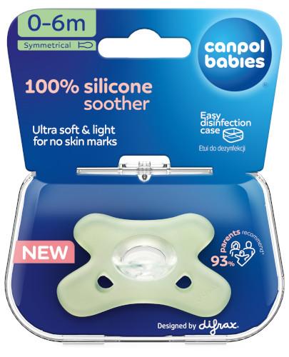 Canpol babies, smoczek 100% silikonowy 0-6 m symetryczny, 1 sztuka 24/001_gre zdjęcie