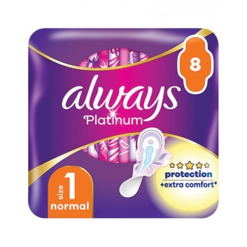 Always Platinum Normal 1 Podpaski ze skrzydełkami, 8 sztuk