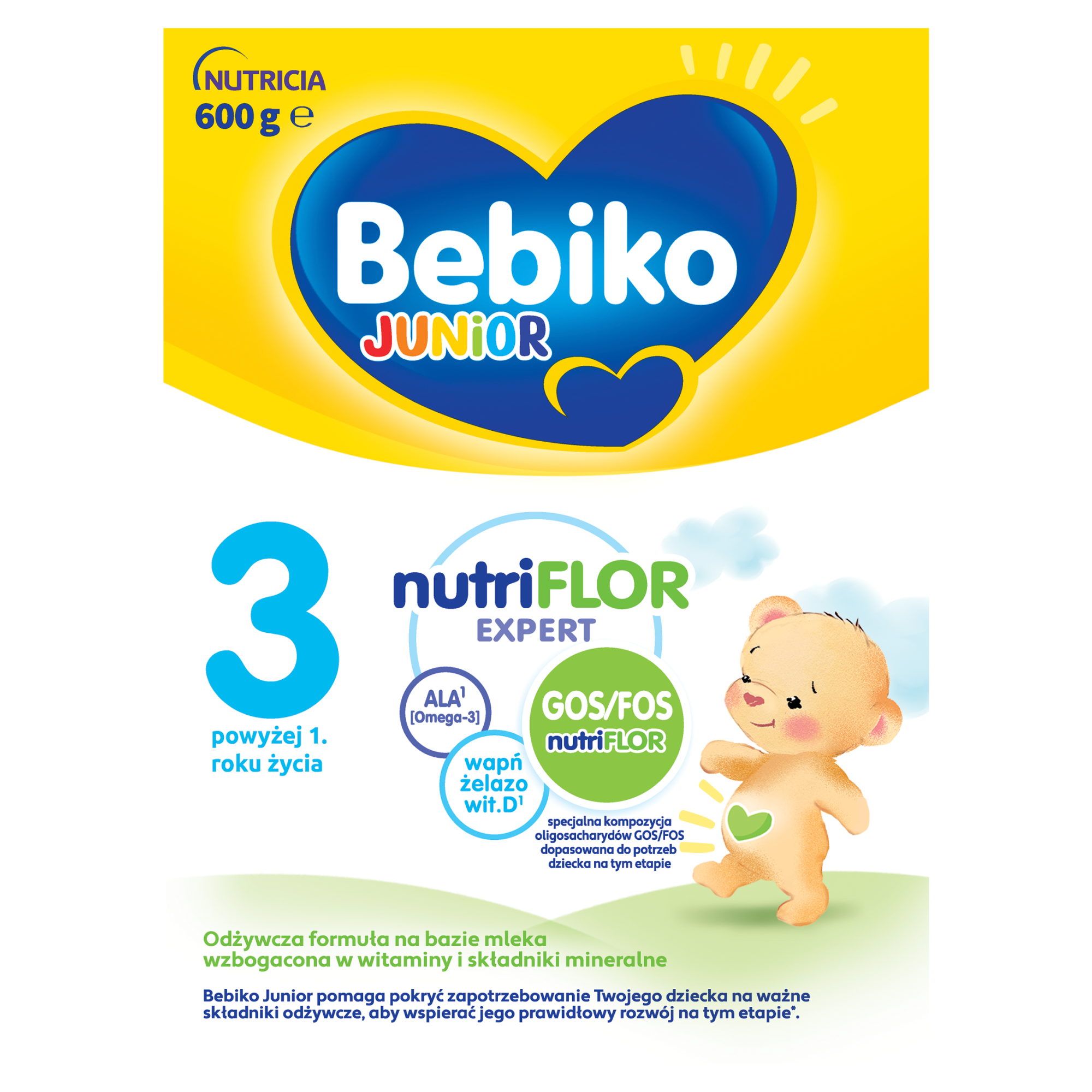 Bebiko Junior 3 Nutriflor Expert mleko modyfikowane powyżej 1 roku życia 600g zdjęcie