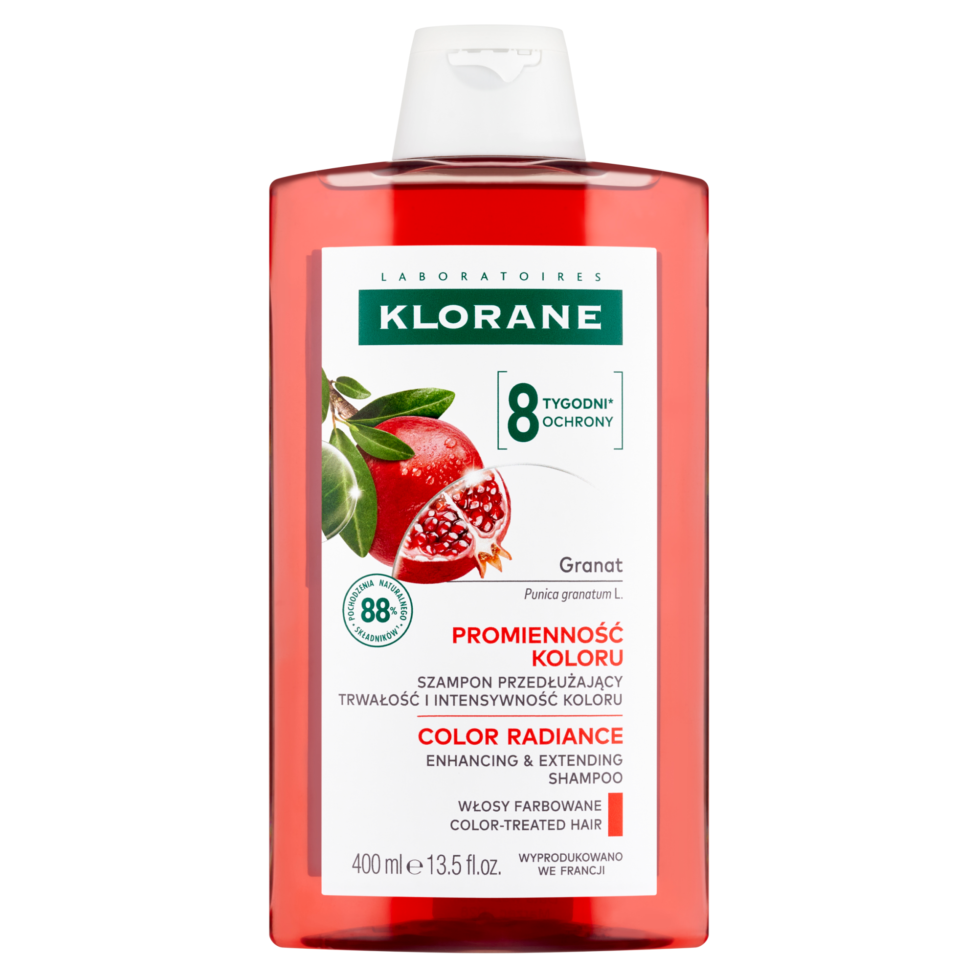 Klorane Blask - Włosy farbowane szampon z granatem - 400 ml - cena, opinie, skład zdjęcie