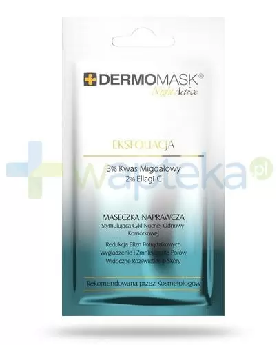 Lbiotica DermoMask Night Active Eksfoliacja maseczka naprawcza stymulująca cykl nocnej odnowy komórkowej 12 ml zdjęcie