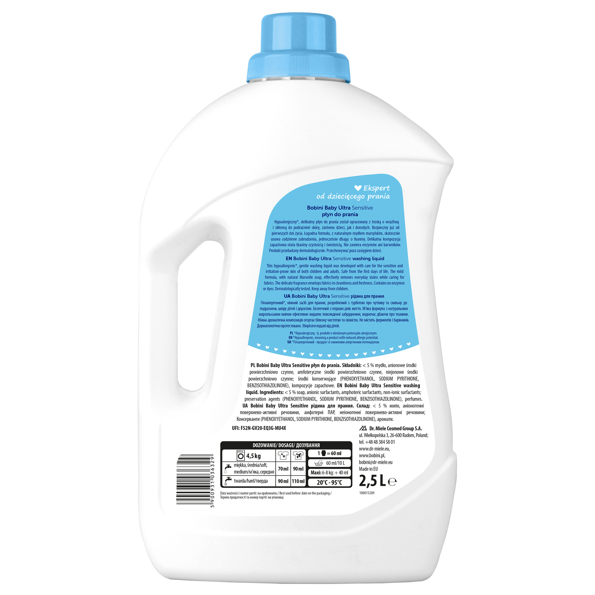 Bobini Baby płyn do prania do bieli i kolorów, 2,5 l