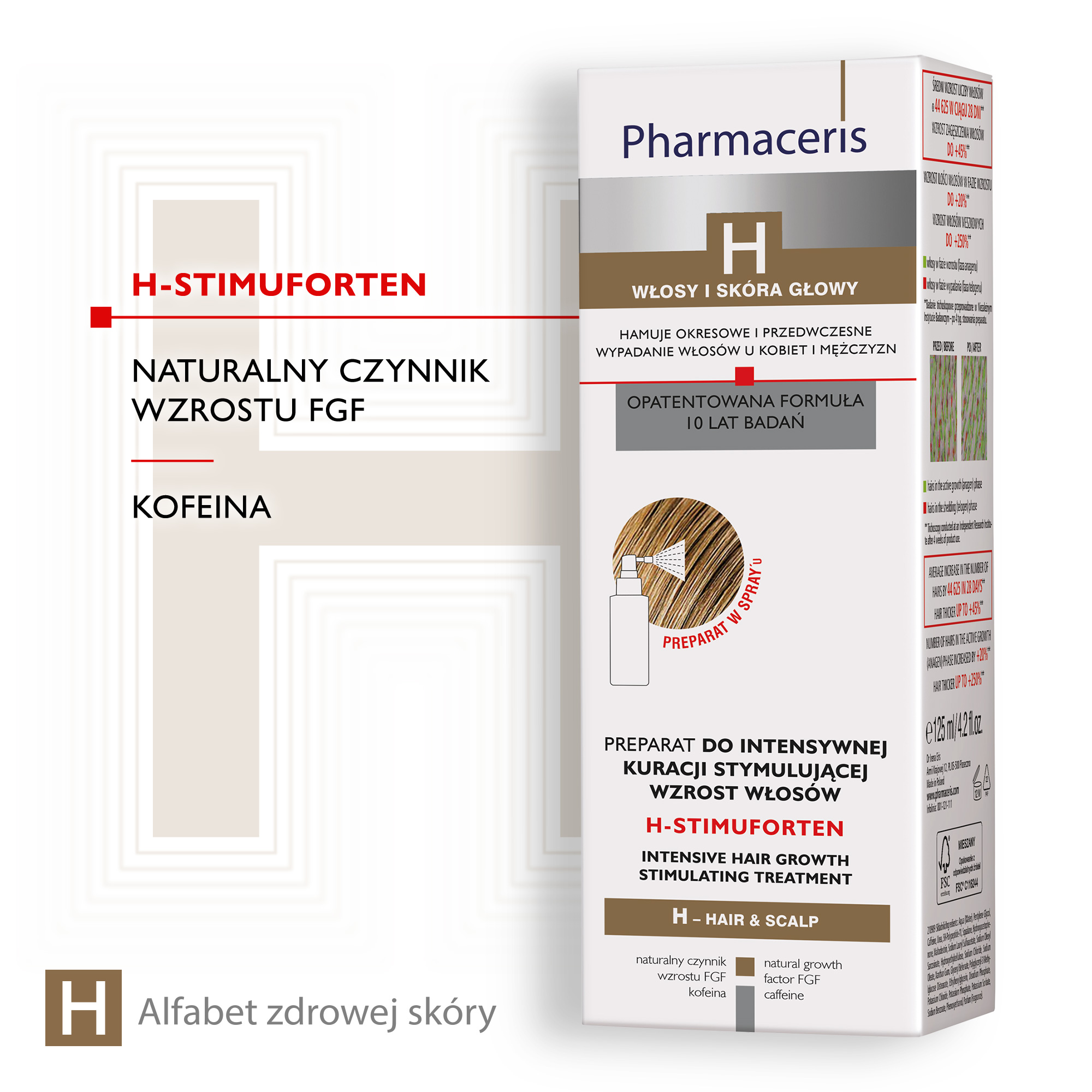 Pharmaceris H-Stimuforten, preparat do intensywnej kuracji stymulującej wzrost włosów, 125 ml