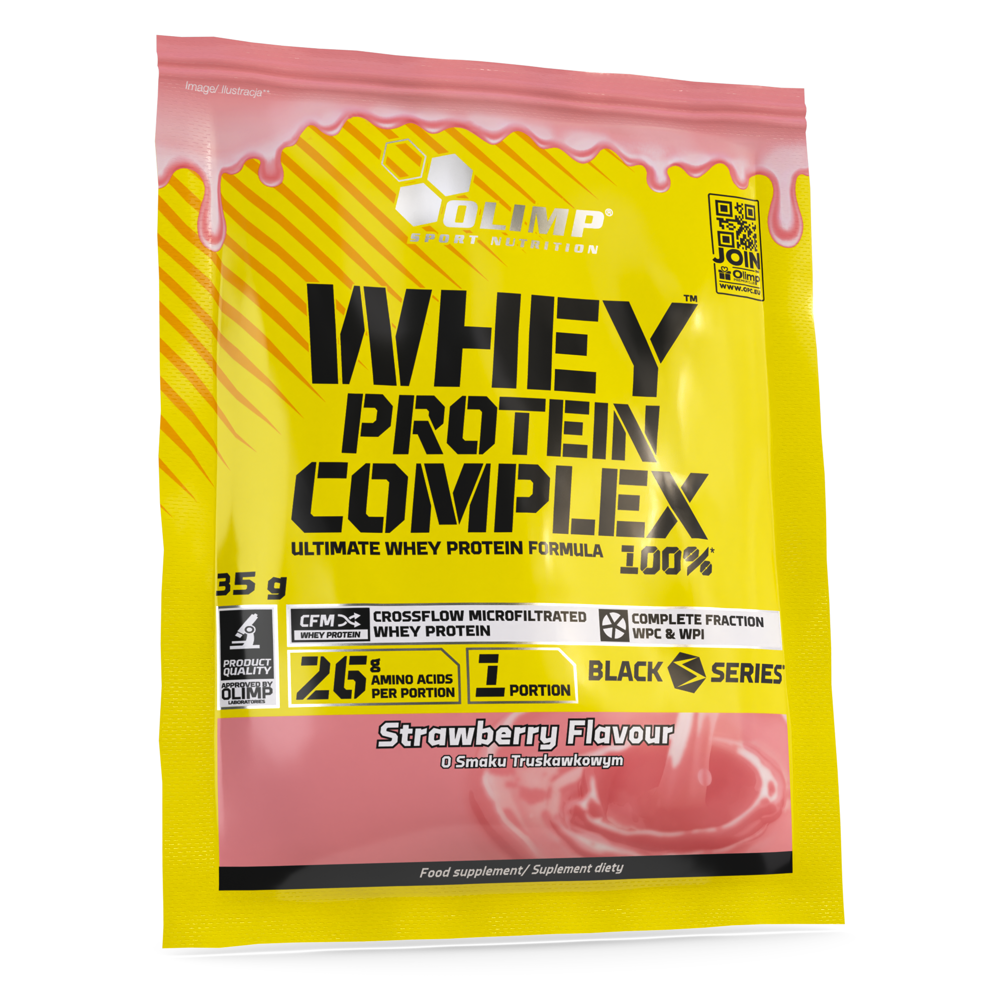Olimp, Whey Protein Complex 100% truskawka proszek 35 g zdjęcie