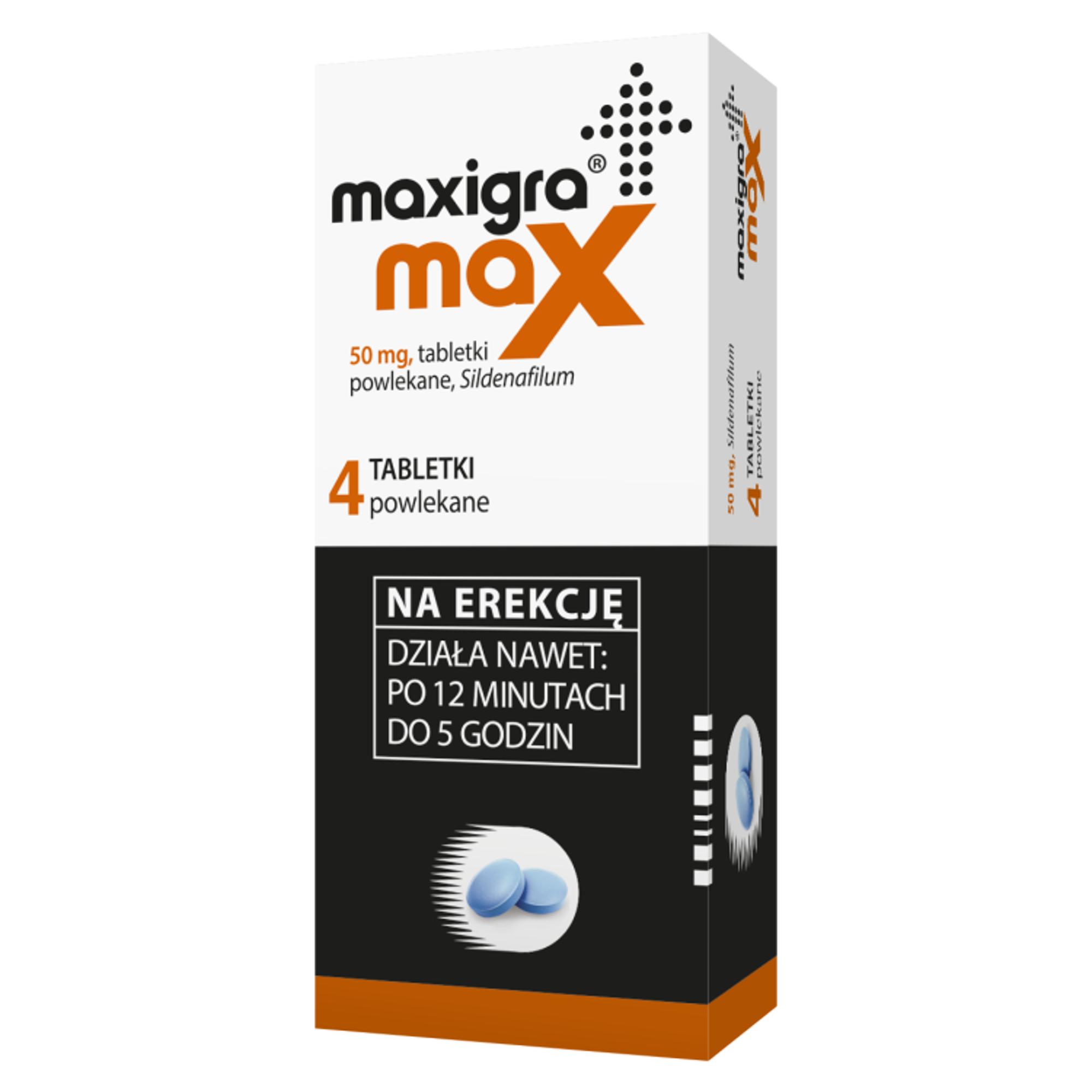 Maxigra Max, 50 mg, tabletki powlekane, 4 sztuki zdjęcie