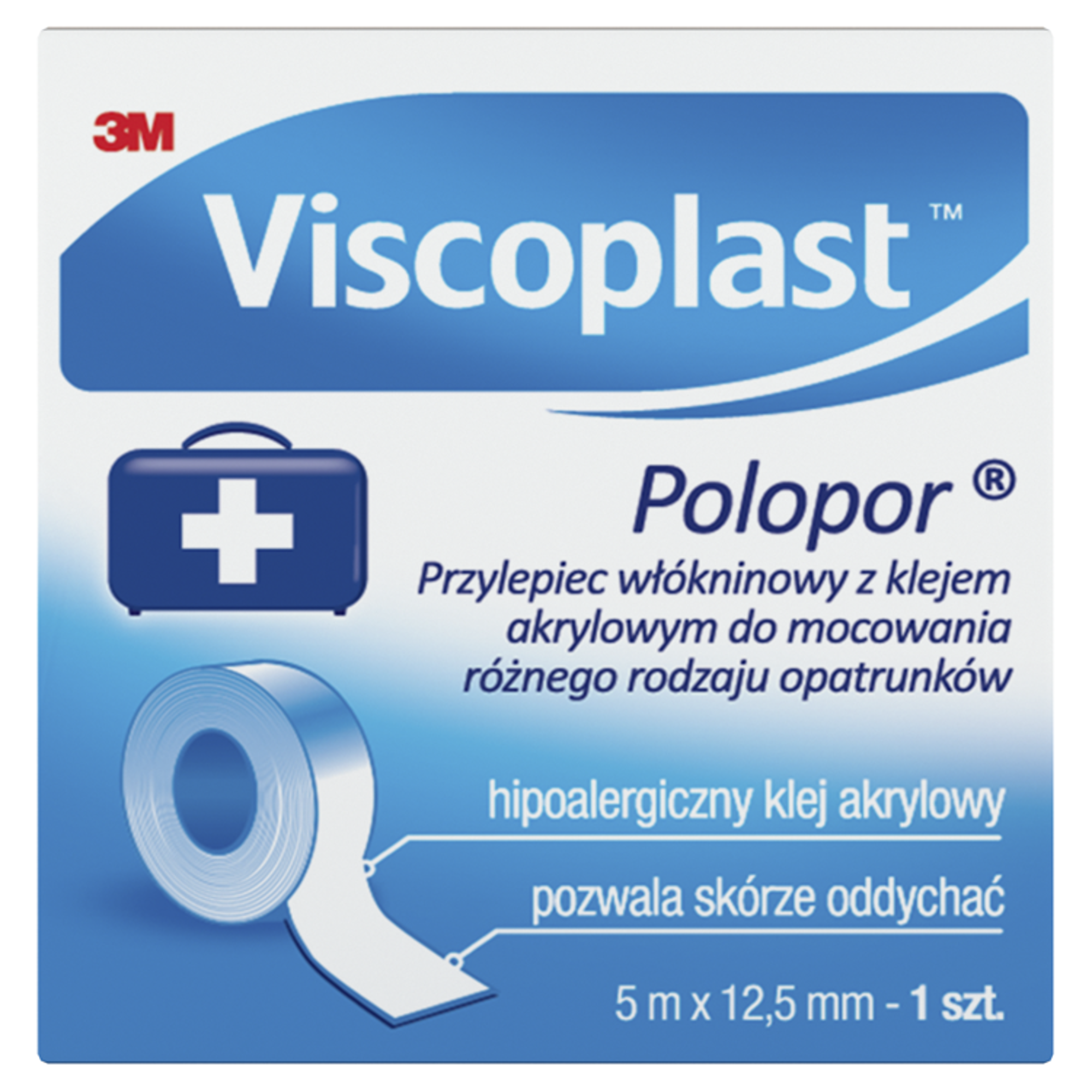 VIscoplast Pierwsza pomoc Polopor przylepiec włókninowy 5m x 12,5mm 1 sztuka zdjęcie