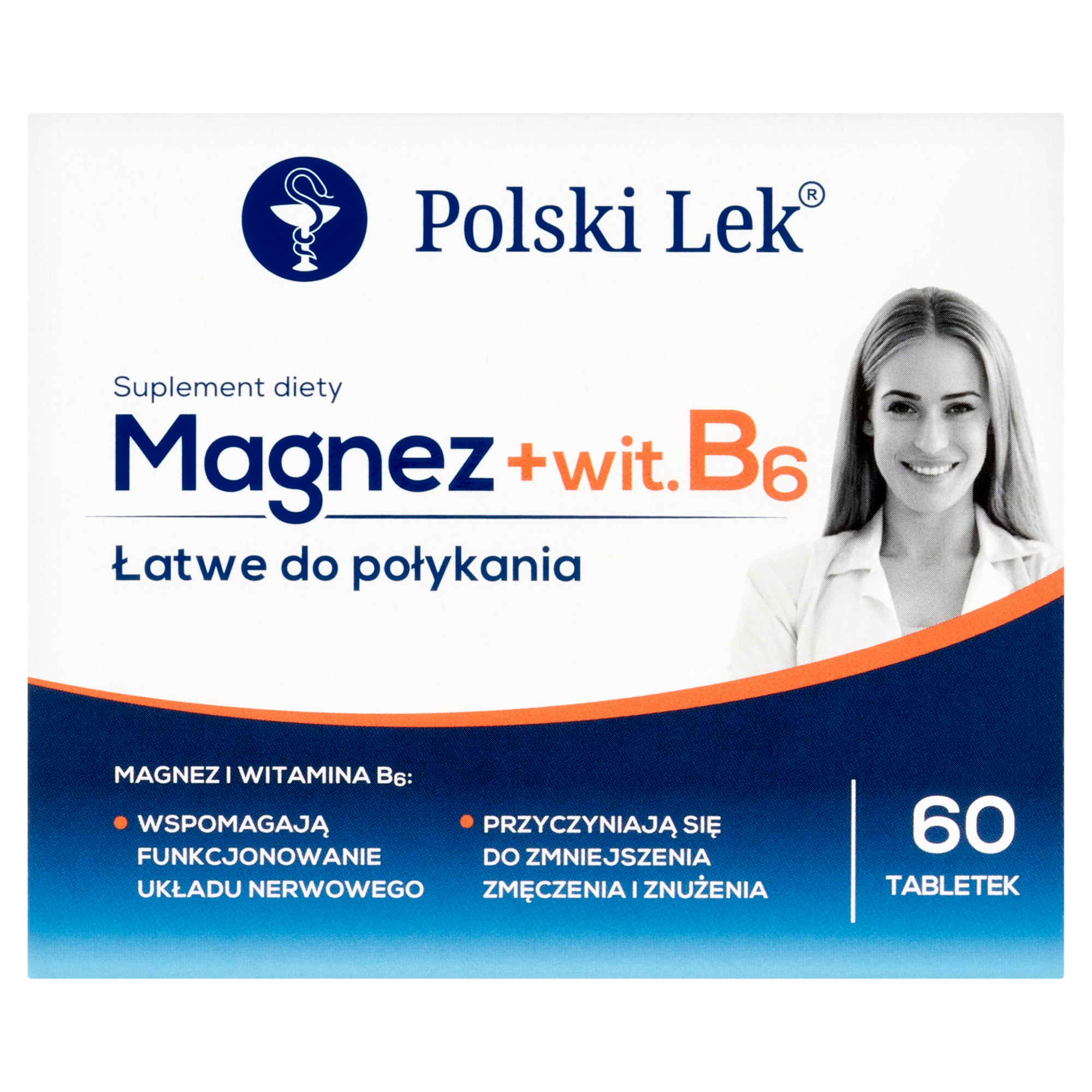 Polski Lek Magnez + Witamina B6, tabletki, 60 sztuk zdjęcie