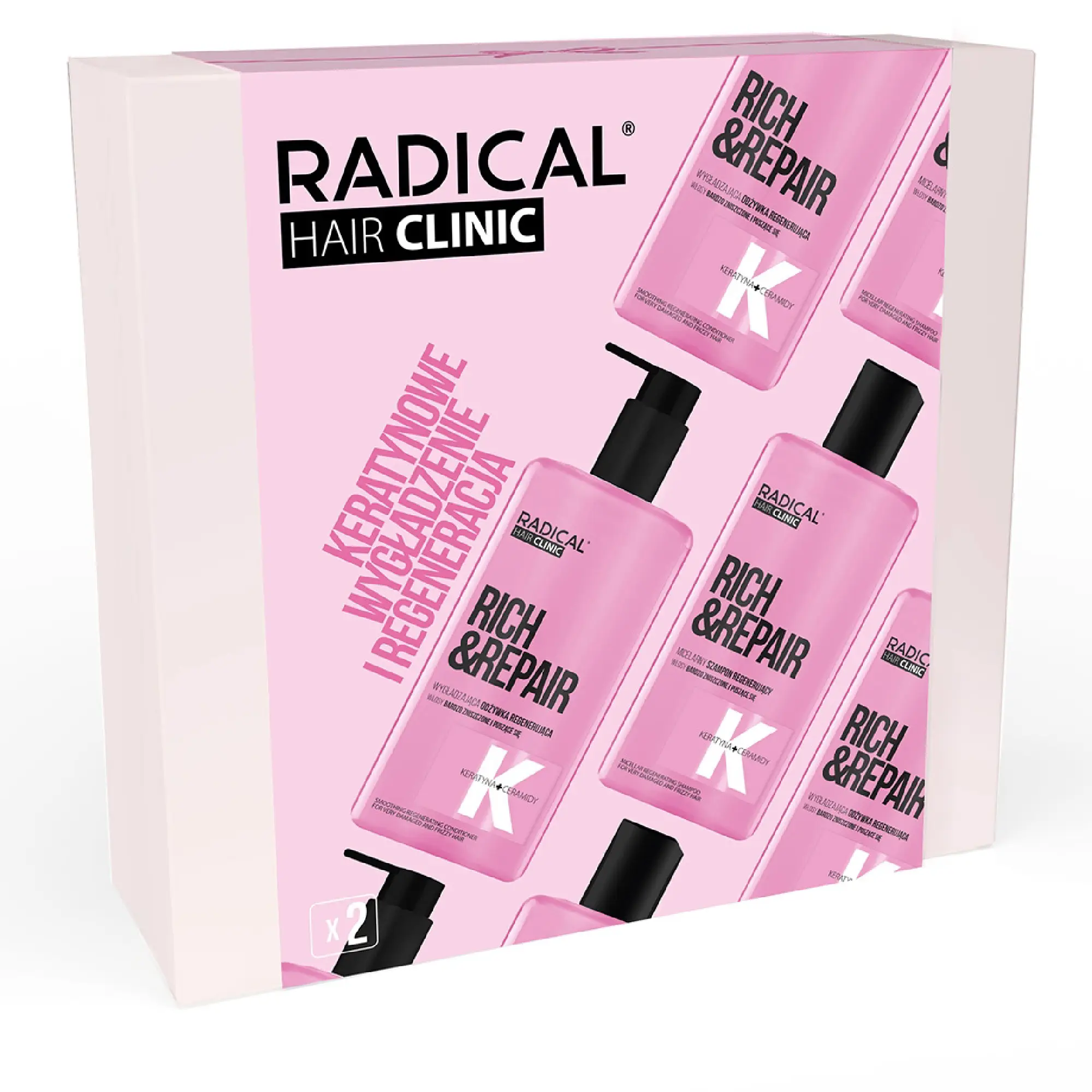 Zestaw Radical Hair Clinic, Pielęgnacja włosów Szampon 300 ml, odżywka, 260 ml zdjęcie
