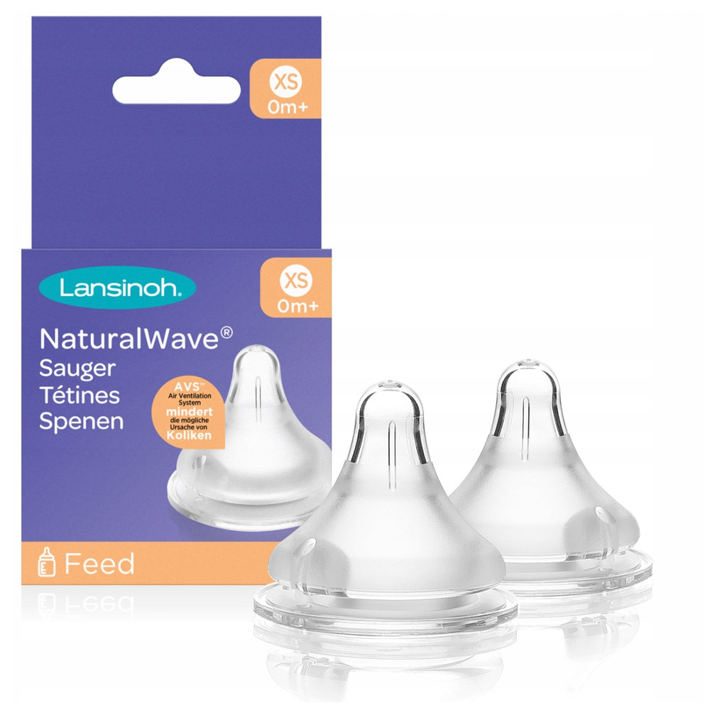Lansinoh Smoczek do butelki NaturalWave o bardzo wolnym przepływie XS, 2 sztuki zdjęcie