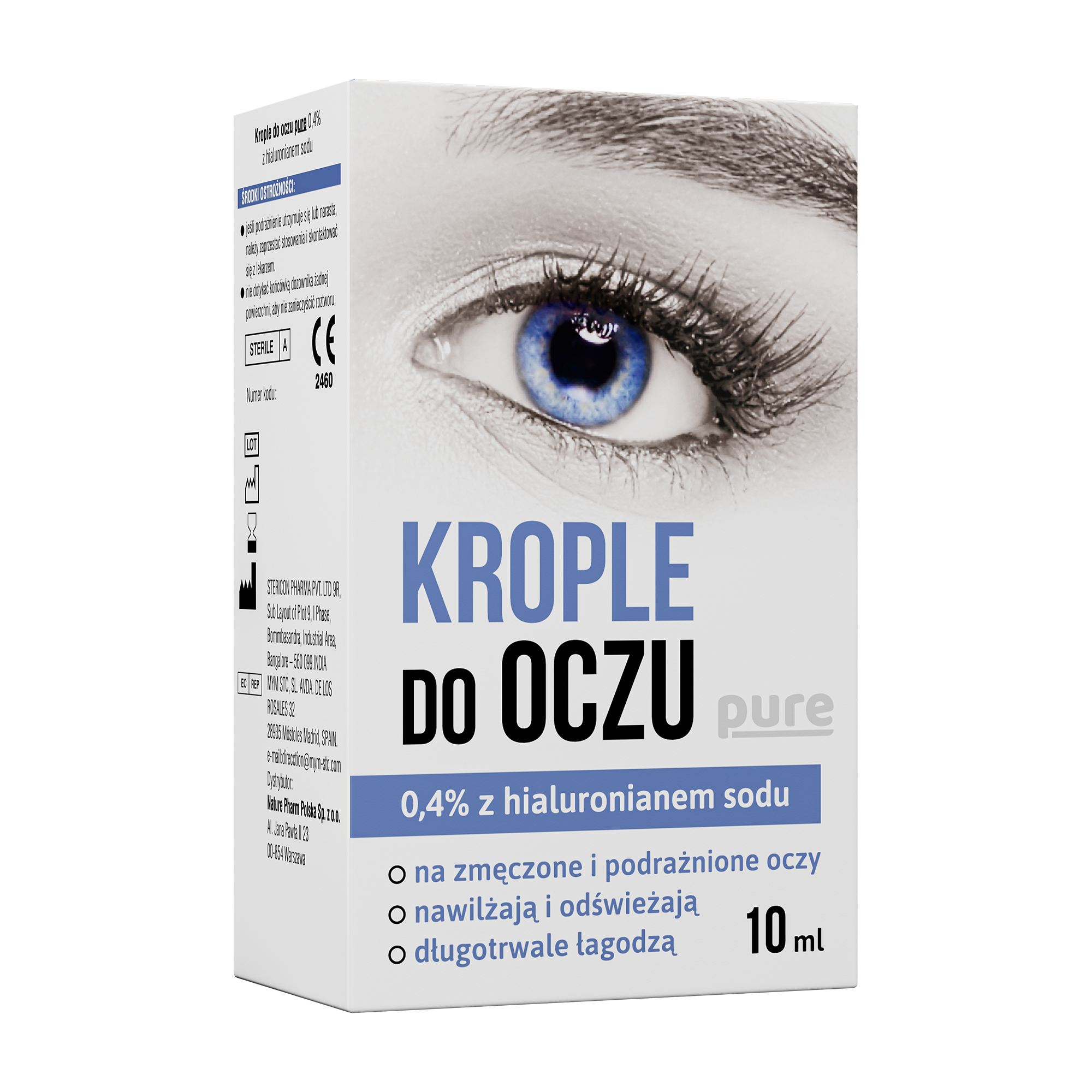 Krople do oczu pure 0,4% z hialuronianem sodu, 10 ml
