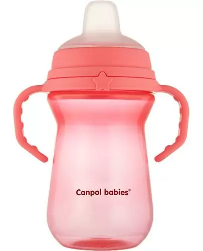 Canpol Babies FirstCup kubek z silikonowym ustnikiem 250 ml 1 sztuka [56/615_pin] zdjęcie