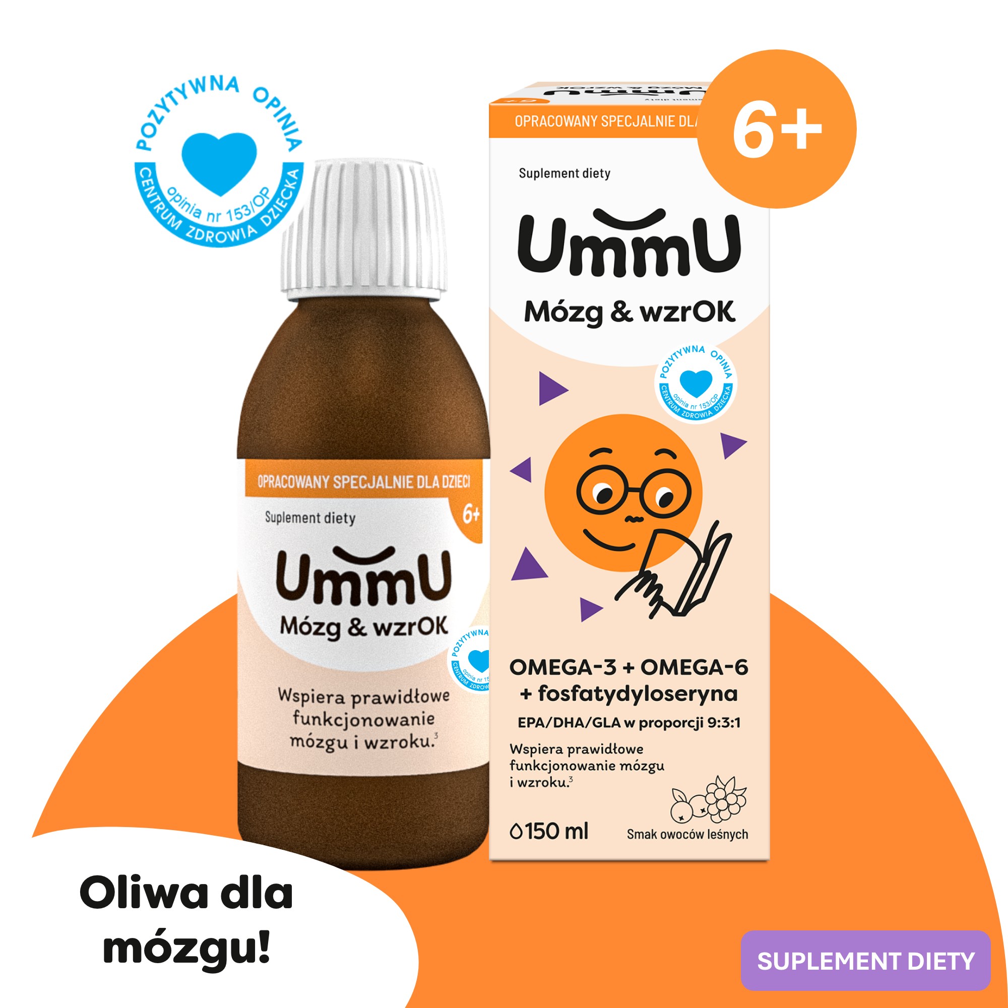 UmmU Mózg&wzrok 6+ płyn, 150 ml